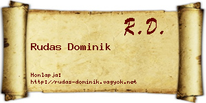 Rudas Dominik névjegykártya